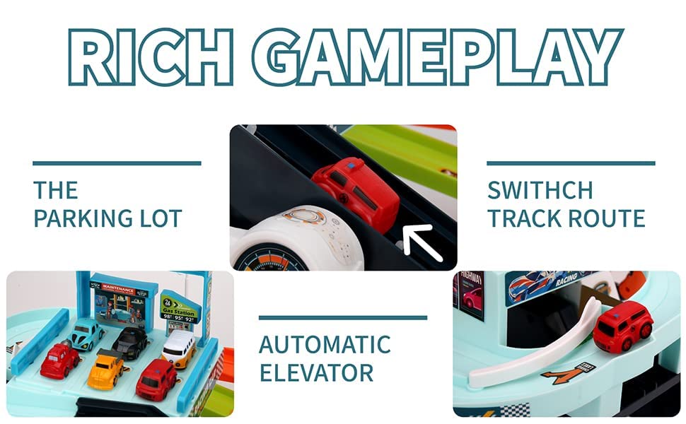 Car Adventure Race Track with Parking Lot- Playsets