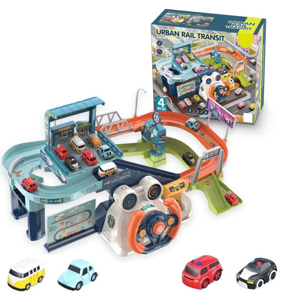 Car Adventure Race Track with Parking Lot- Playsets