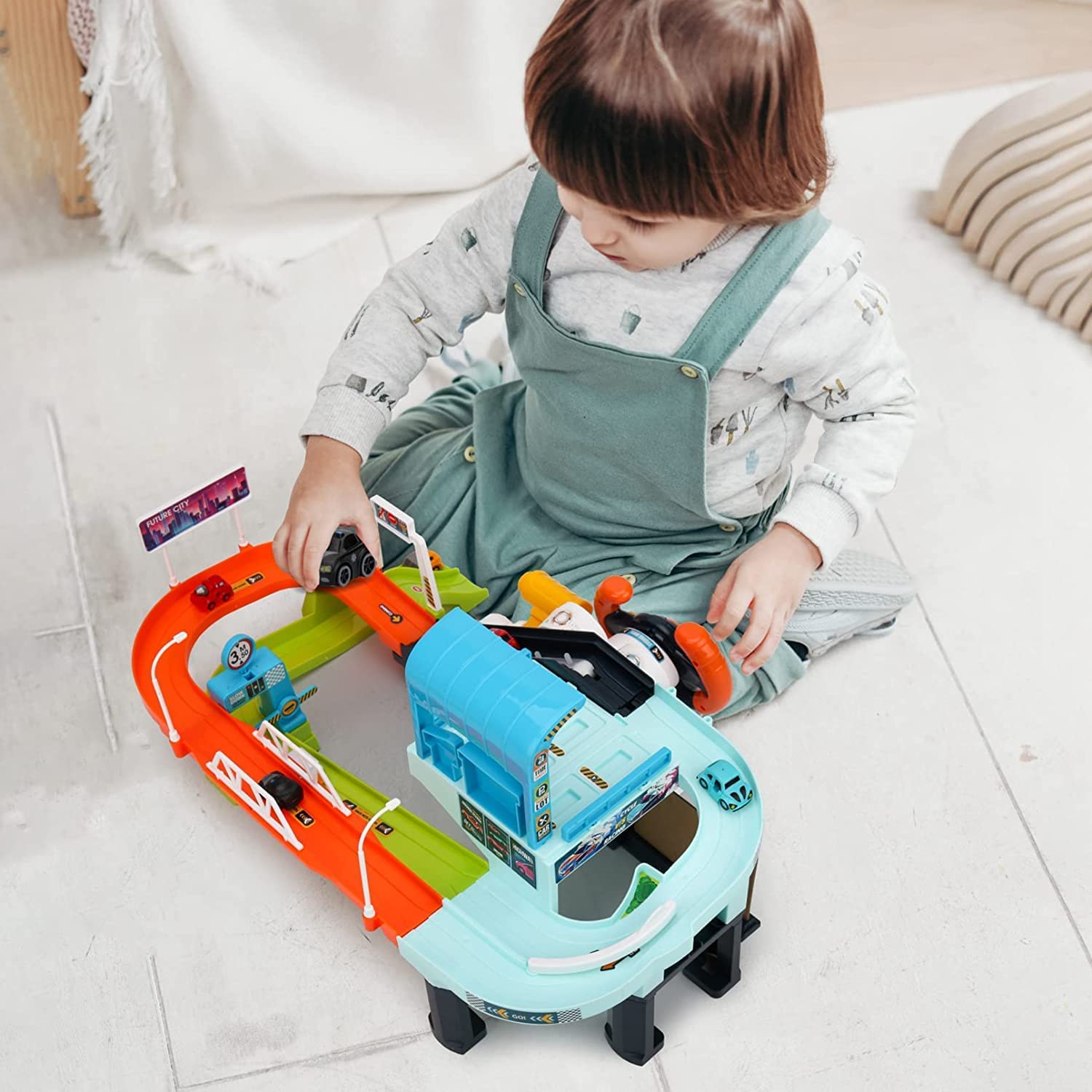 Car Adventure Race Track with Parking Lot- Playsets