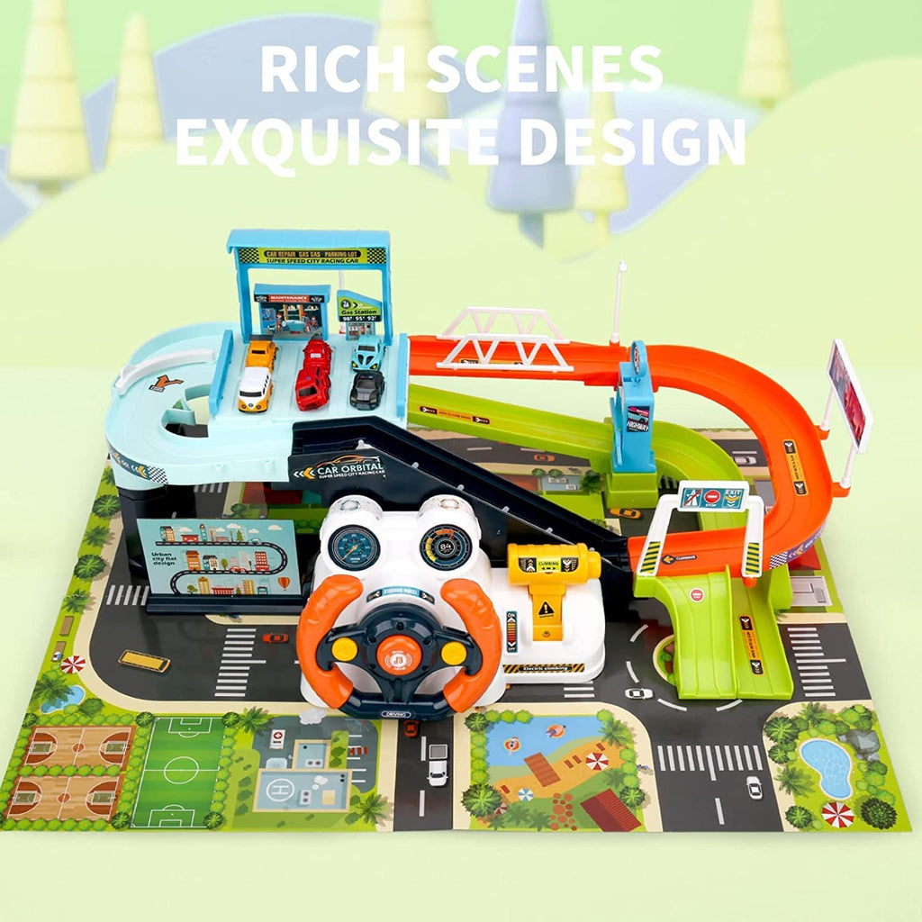 Car Adventure Race Track with Parking Lot- Playsets