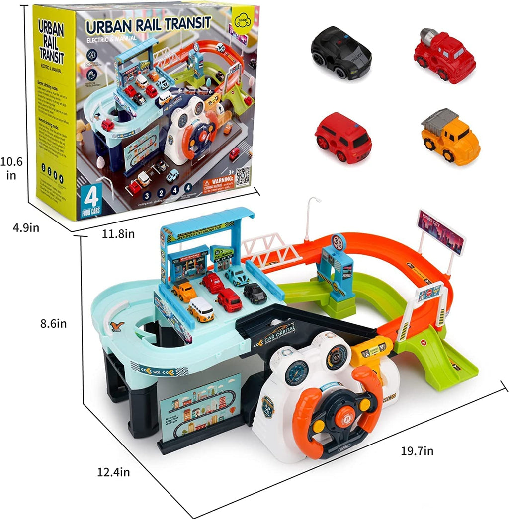 Car Adventure Race Track with Parking Lot- Playsets
