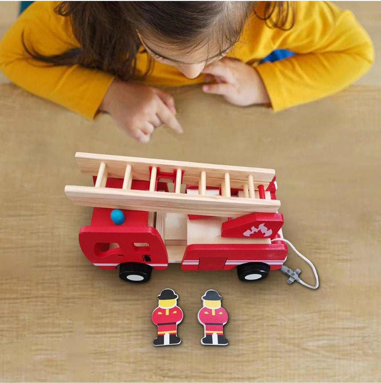 Fire Engine Ladder Vehicle Toy wooden