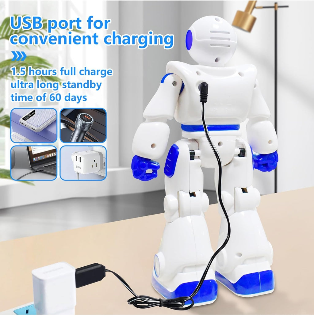 Remote Control Robot Toys for Kids 3-12, Gesture Sensing Programmable Dancing Robot with LED Eyes & USB-C Fast Charging,