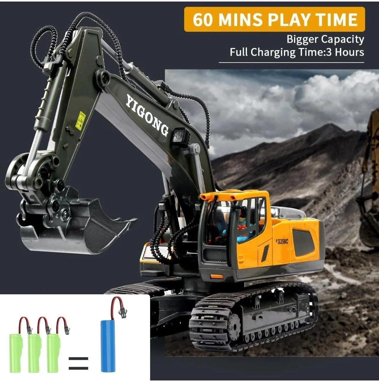 Remote Control Excavator RC Digger Toy JCB