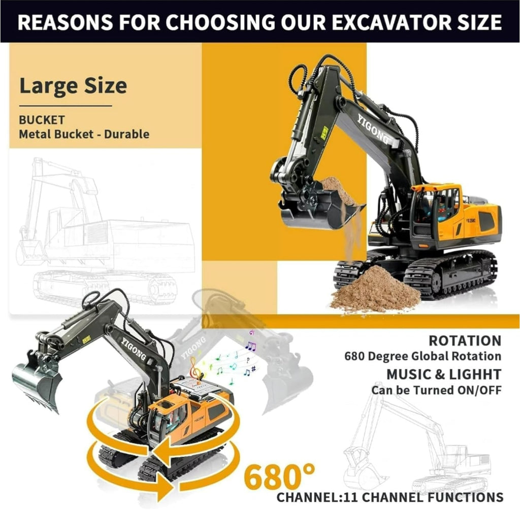 Remote Control Excavator RC Digger Toy JCB