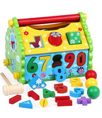 Wood Interactive and Learning House with Stackable Shapes and Numbers , Multicolour, 1 to 7 years old