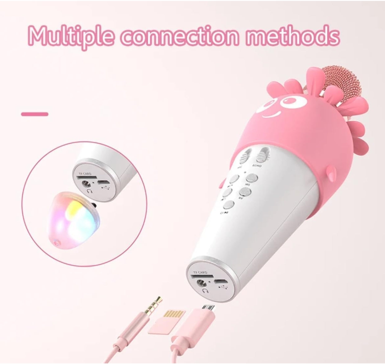 Wireless Unicorn Karaoke Microphone Bluetooth Speaker, Handheld Mic for Kids & Adults, Singing, Party, Gifts (Purple)
