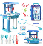 Premium Doctor Set Trolley for Kids with LED Light Instruments, Pretend Play Doctor Set Trolley for Kids Above 3 Years,