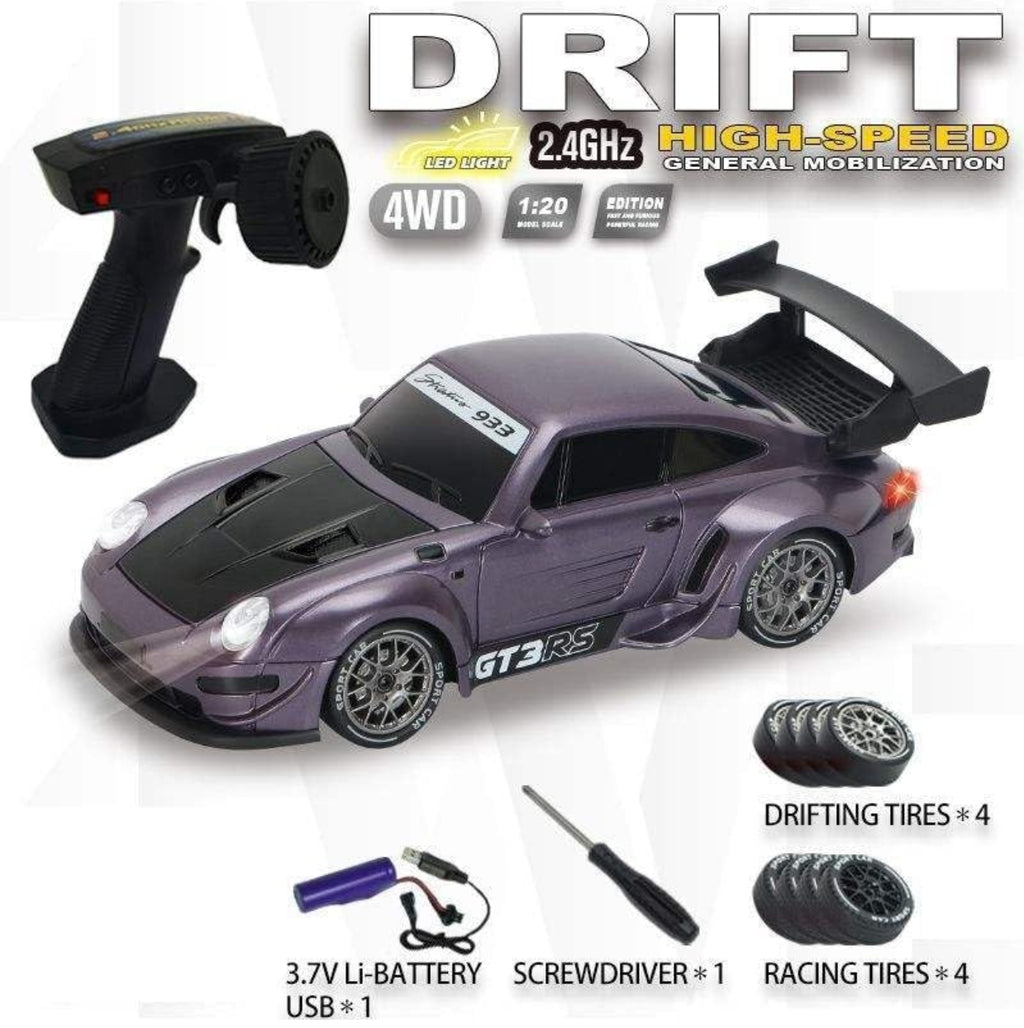 Tokyo Drift Remote Control 1:20 Scale Drift Car | 20Kmph, 2.4Ghz | Rc Drifting Car 4 Wheel Drive Boost Mode Long Range Remote Hard Plastic Top with LED Head Light