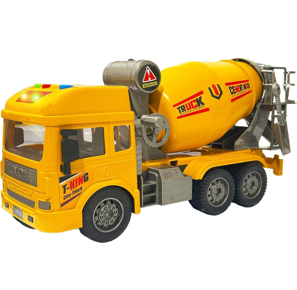 Cement Mixer Truck Toy for Kids, Friction Power Construction Truck Toy for Kids, Big Size Pull Back Toy Trucks for 3+ Years Old Boys and Girls