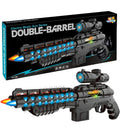 Toy Gun with Musical -Double Barrel Gun Electric Gun with Laser Light Double-Barrel Electric Toy Gun with LED Lights & Music