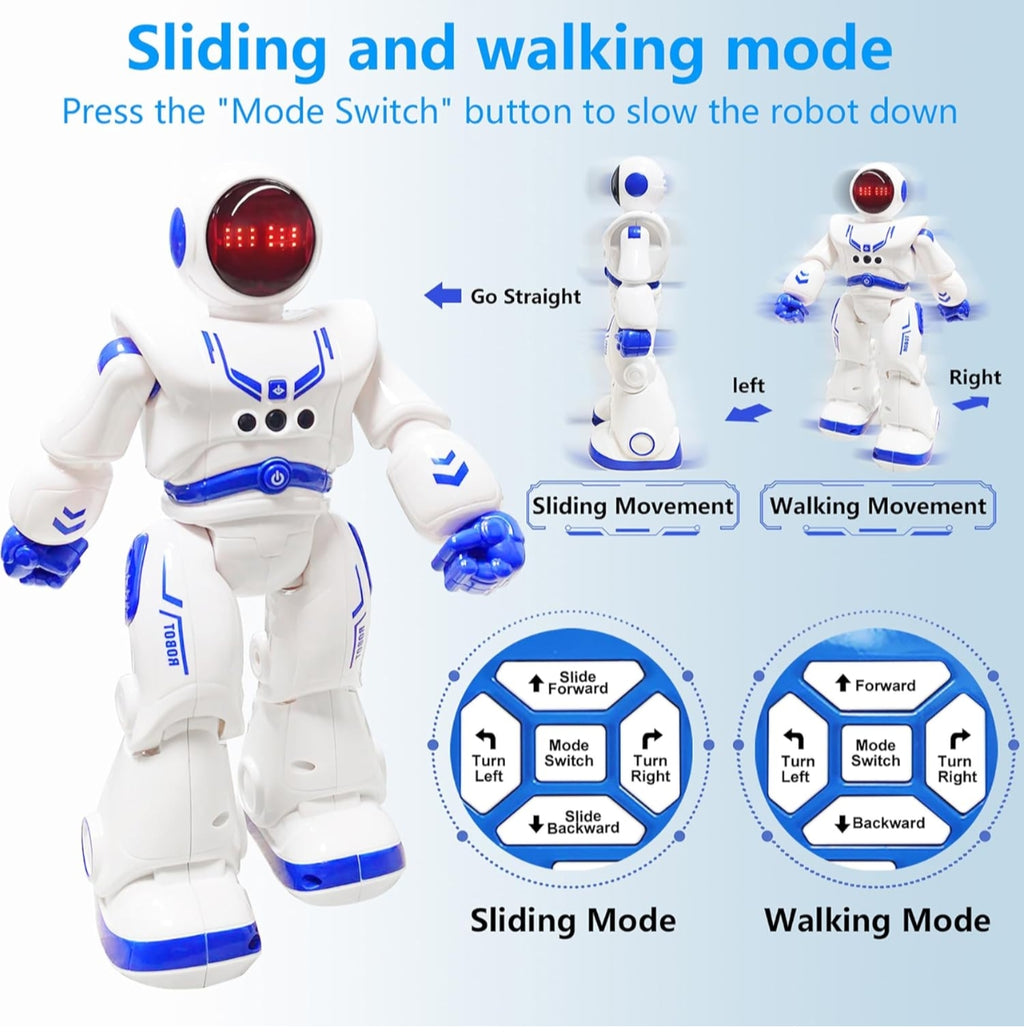 Remote Control Robot Toys for Kids 3-12, Gesture Sensing Programmable Dancing Robot with LED Eyes & USB-C Fast Charging,