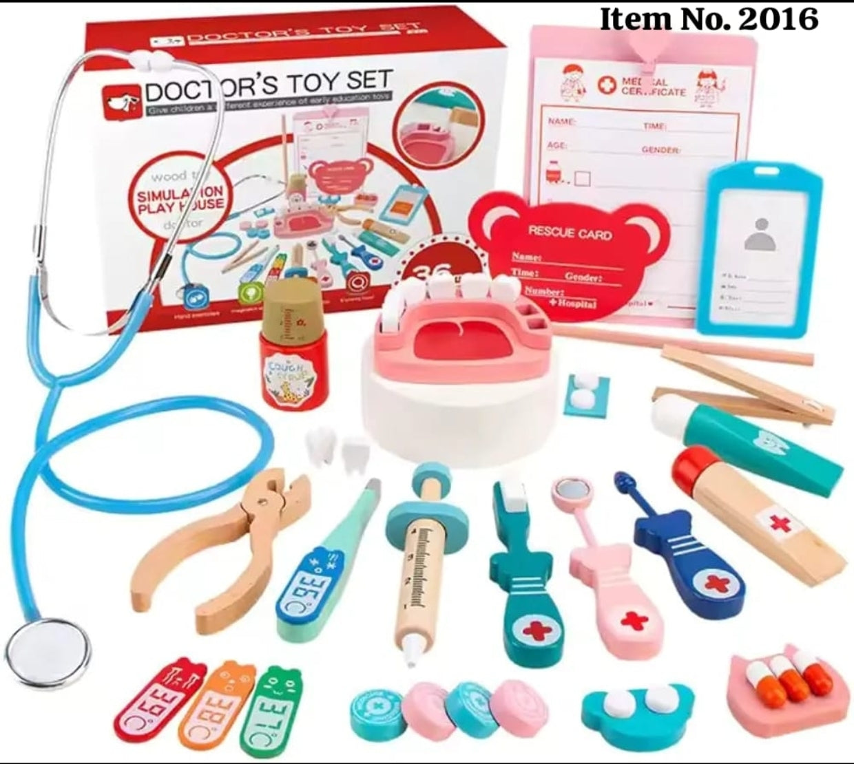 Wooden Doctor and Dentist Pretend Play Set for Kids
