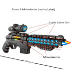 Toy Gun with Musical -Double Barrel Gun Electric Gun with Laser Light Double-Barrel Electric Toy Gun with LED Lights & Music