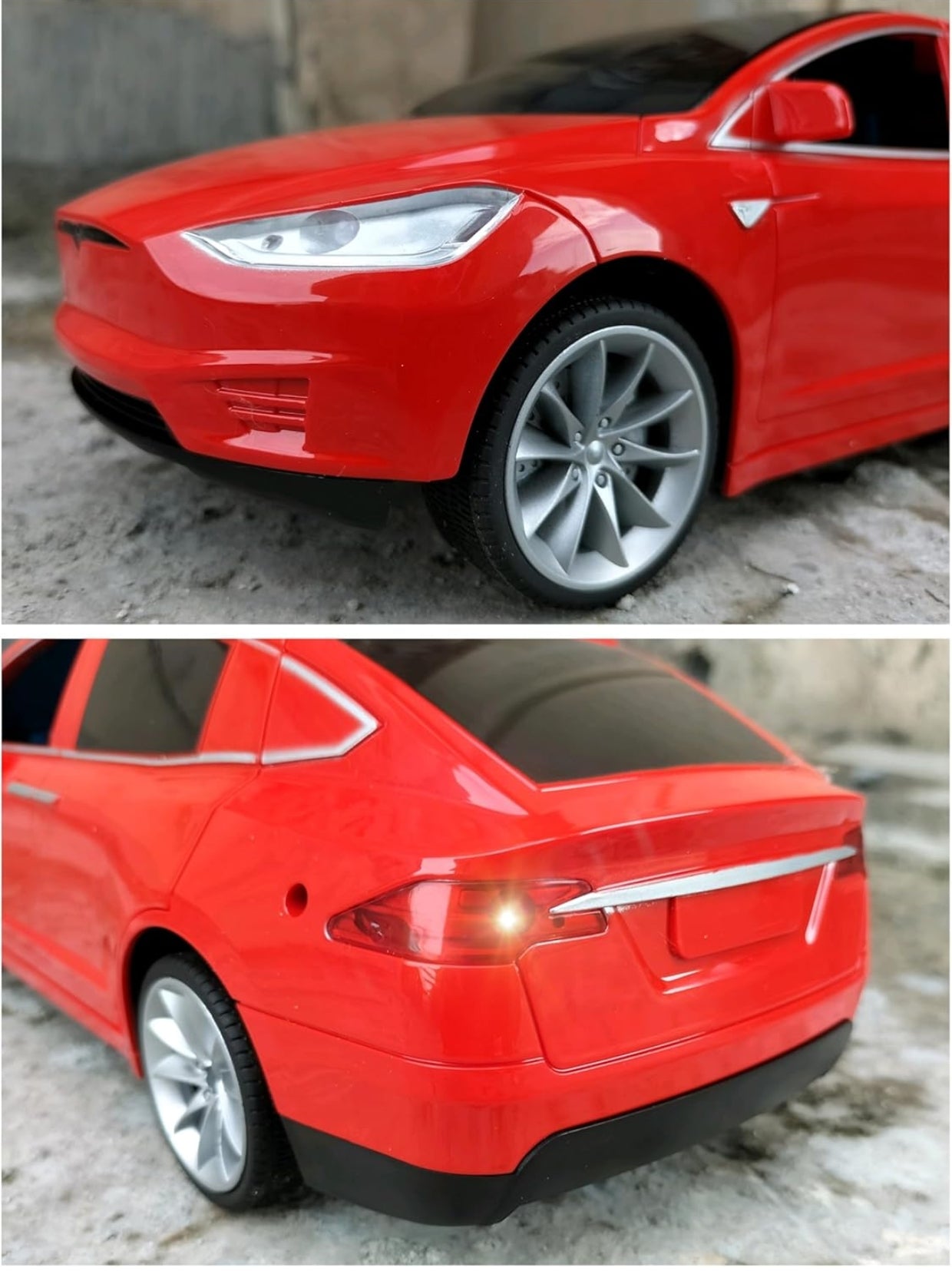 2.4G Remote-Control Model Car with Led Light for Kids Boy (Red)