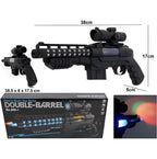 Toy Gun with Musical -Double Barrel Gun Electric Gun with Laser Light Double-Barrel Electric Toy Gun with LED Lights & Music