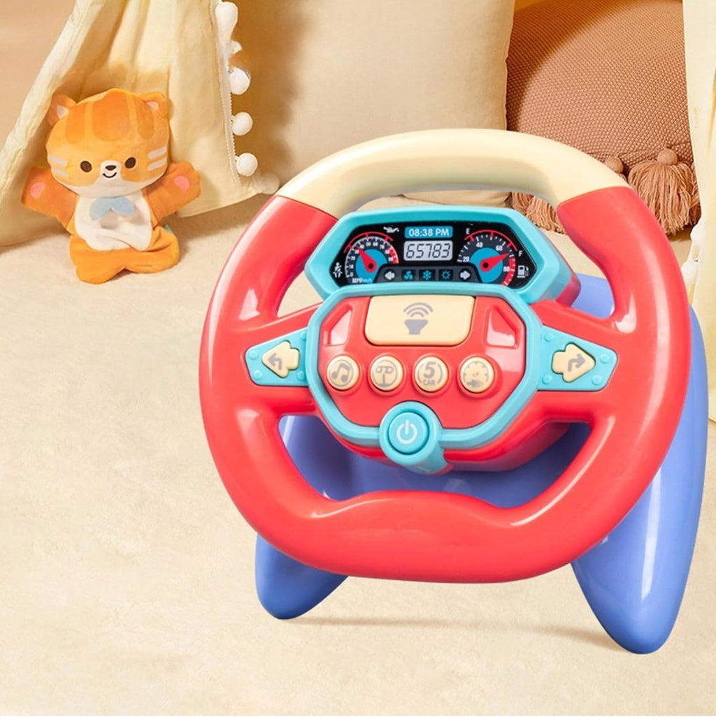 Kids Steering Wheel Toy for Backseat | Light & Music | Fun Gift for Toddlers & Small Kids