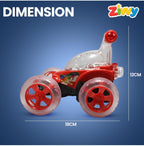 Stunt Racing Car Red | Forward/Backward & Left/Right Steering | LED Lights, Music & Spray Effect | Bluetooth Control | Rechargeable