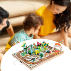 Wooden Take Along Tabletop with Storage Box Play Set for Parents Home Travel Dinosaur Tracks | Preschool Toys & Pretend Play