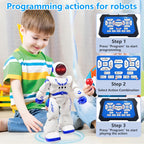 Remote Control Robot Toys for Kids 3-12, Gesture Sensing Programmable Dancing Robot with LED Eyes & USB-C Fast Charging,