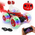 Stunt Racing Car Red | Forward/Backward & Left/Right Steering | LED Lights, Music & Spray Effect | Bluetooth Control | Rechargeable