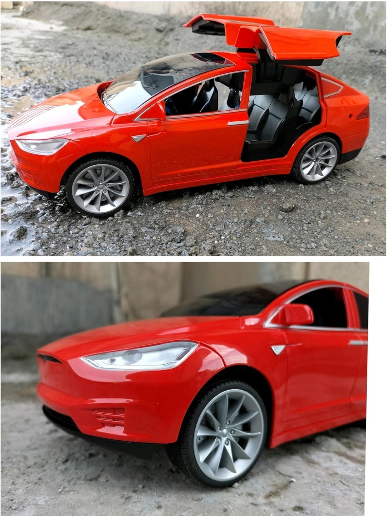 2.4G Remote-Control Model Car with Led Light for Kids Boy (Red)