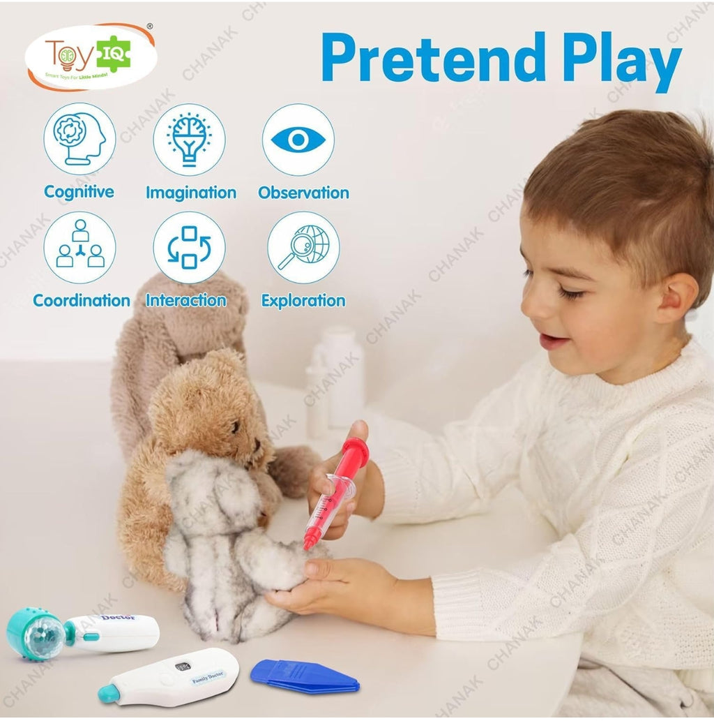 Premium Doctor Set Trolley for Kids with LED Light Instruments, Pretend Play Doctor Set Trolley for Kids Above 3 Years,