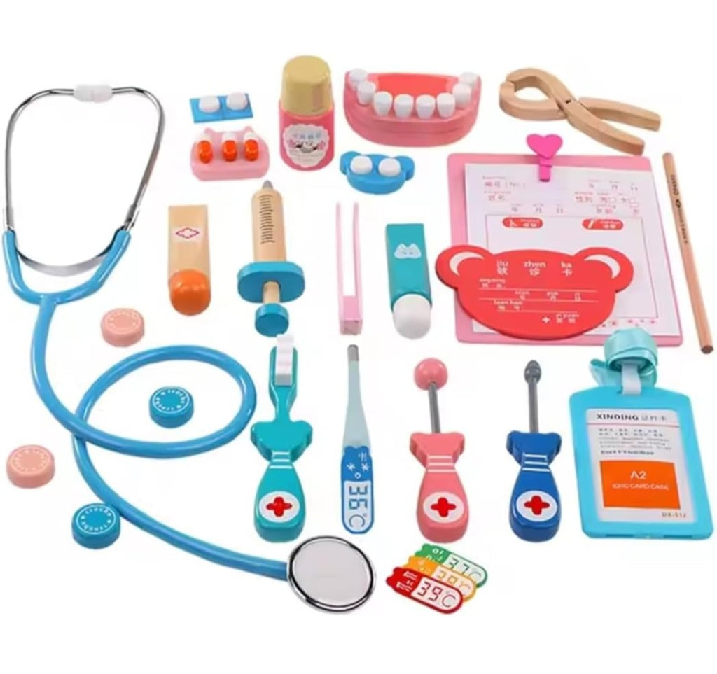Wooden Doctor and Dentist Pretend Play Set for Kids