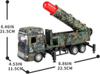 Military One Missile Launcher Truck with Lights & Sounds - Pull Back & Go Missile Model for Kids - Missiles Military Die Cast Truck Gift for Kids (Multicolor)