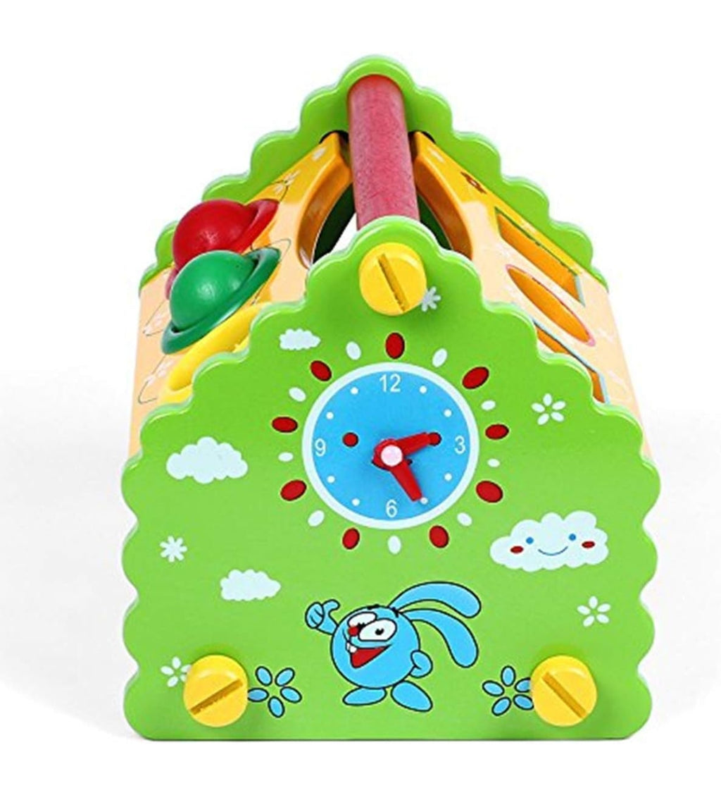 Wood Interactive and Learning House with Stackable Shapes and Numbers , Multicolour, 1 to 7 years old