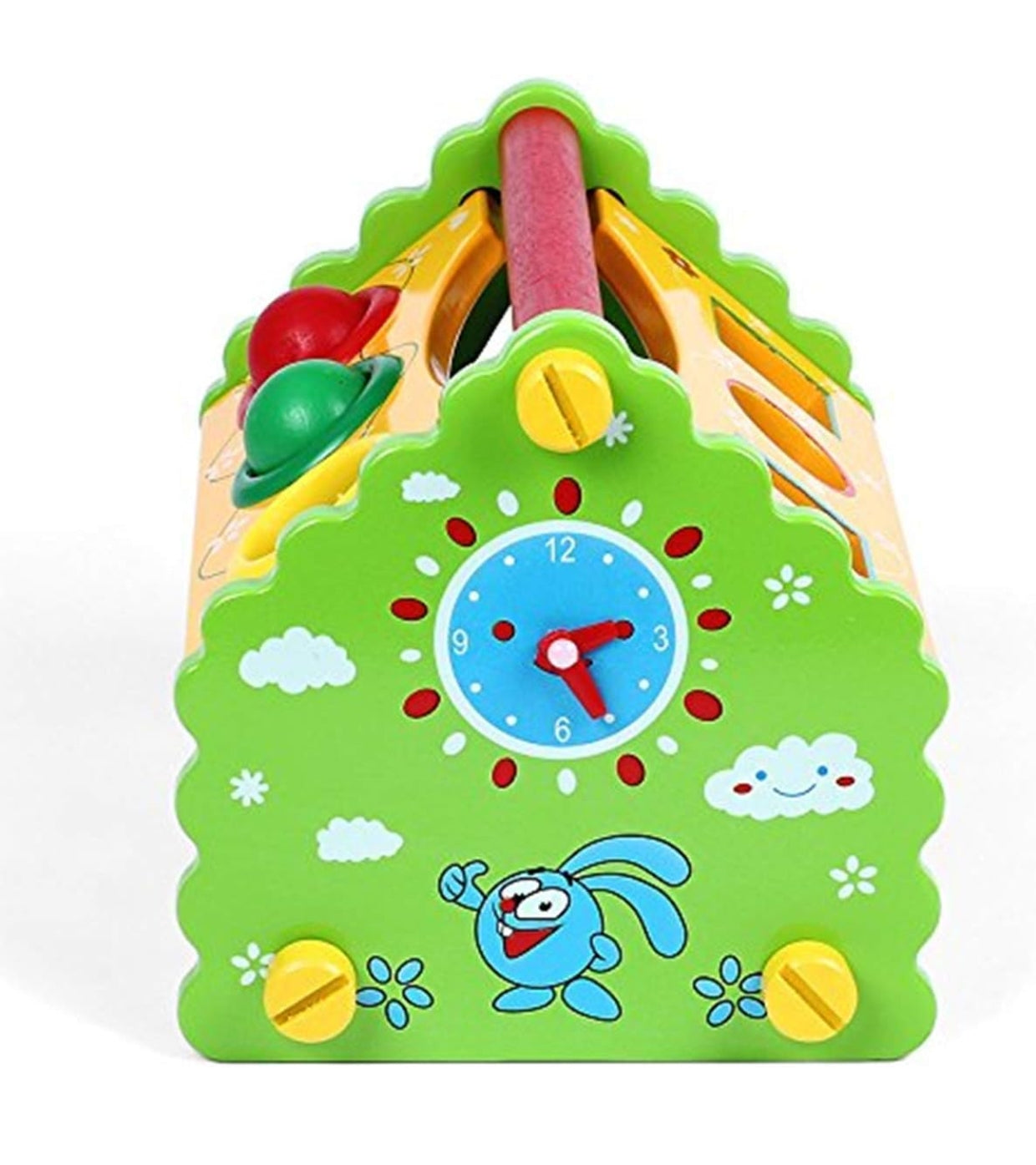 Wood Interactive and Learning House with Stackable Shapes and Numbers , Multicolour, 1 to 7 years old