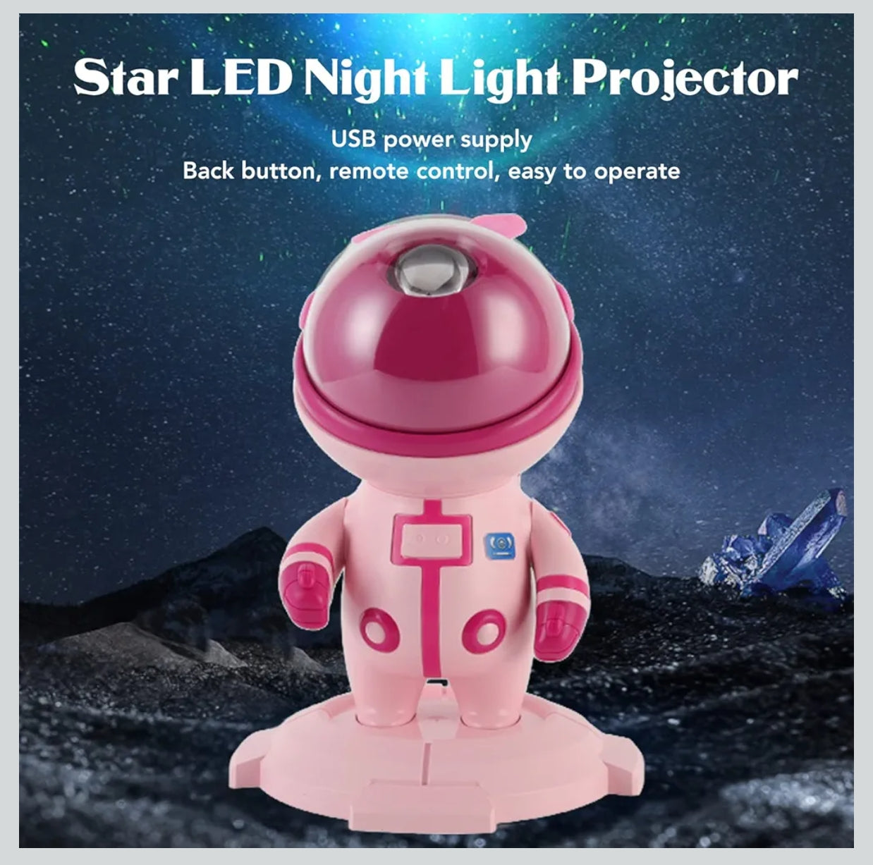 Star LED Night Light Projector, RGB High Clarity Star Projector Light Multicolor USB Powered for Bedroom (Pink)