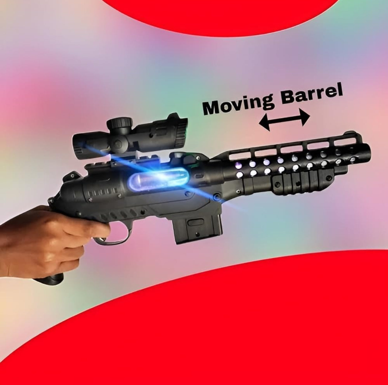 Toy Gun with Musical -Double Barrel Gun Electric Gun with Laser Light Double-Barrel Electric Toy Gun with LED Lights & Music