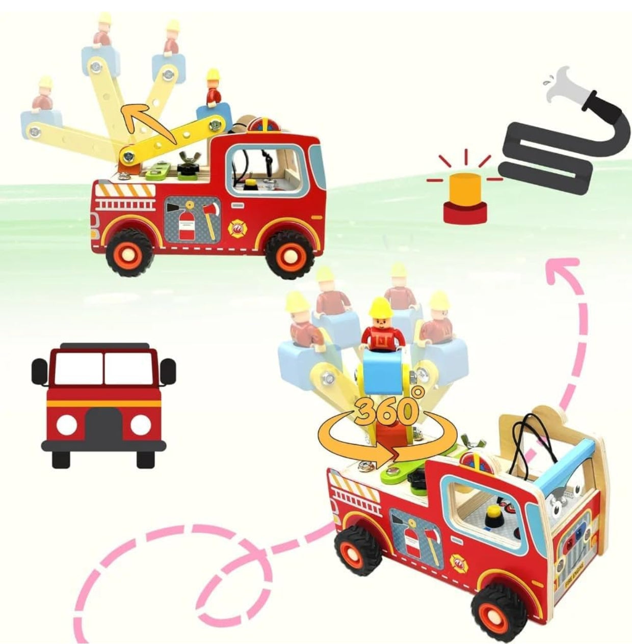 Open Ended Wooden Fire Truck