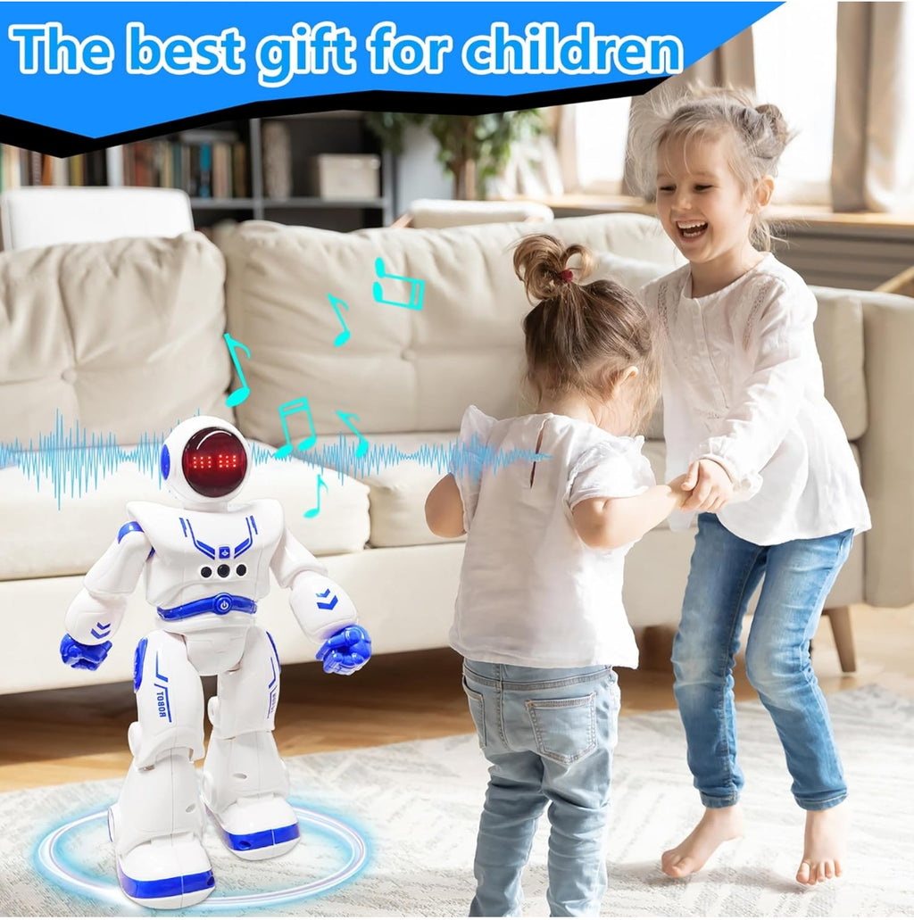 Remote Control Robot Toys for Kids 3-12, Gesture Sensing Programmable Dancing Robot with LED Eyes & USB-C Fast Charging,