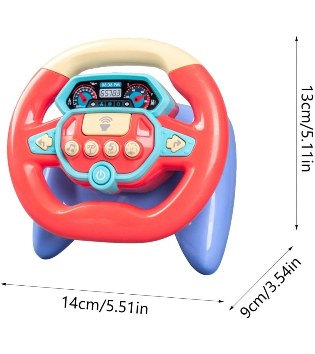 Kids Steering Wheel Toy for Backseat | Light & Music | Fun Gift for Toddlers & Small Kids