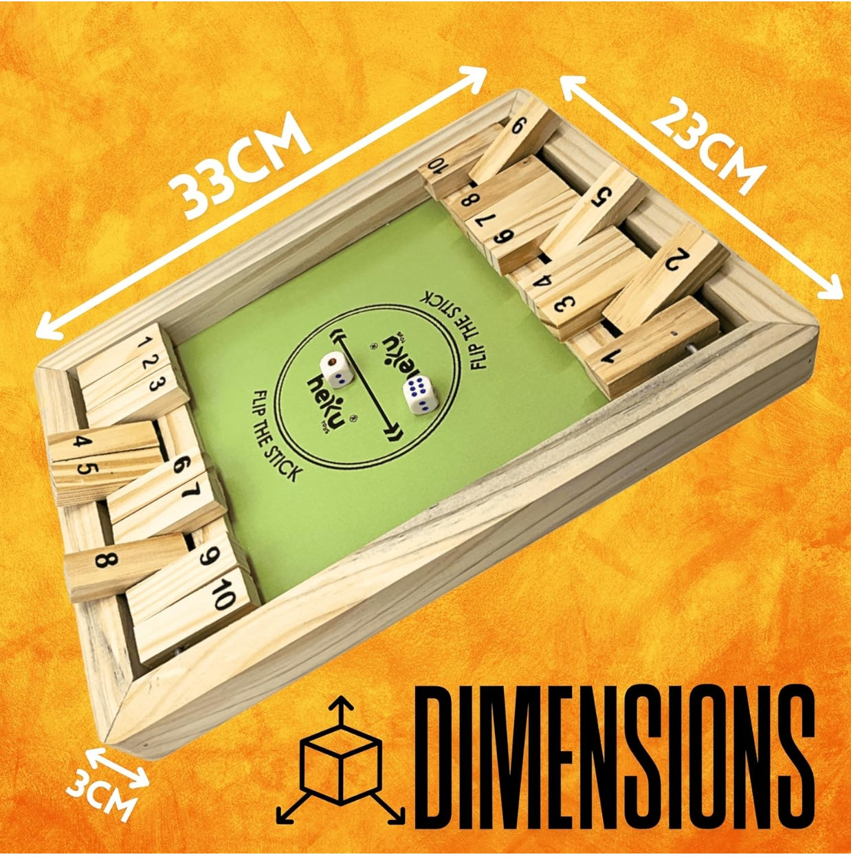 Flip The Stick Game – Dice Games, Topple Board Game, Montessori Wooden Game