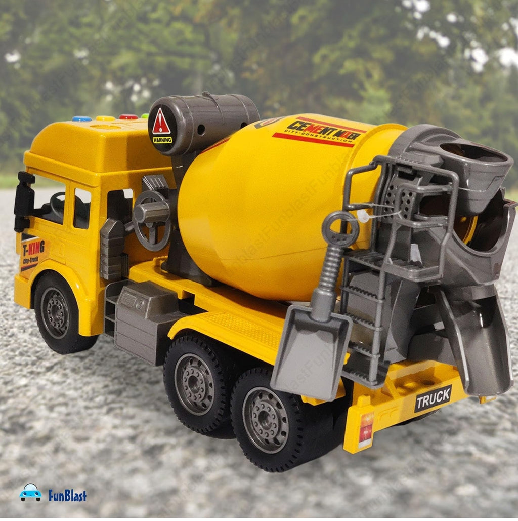 Cement Mixer Truck Toy for Kids, Friction Power Construction Truck Toy for Kids, Big Size Pull Back Toy Trucks for 3+ Years Old Boys and Girls