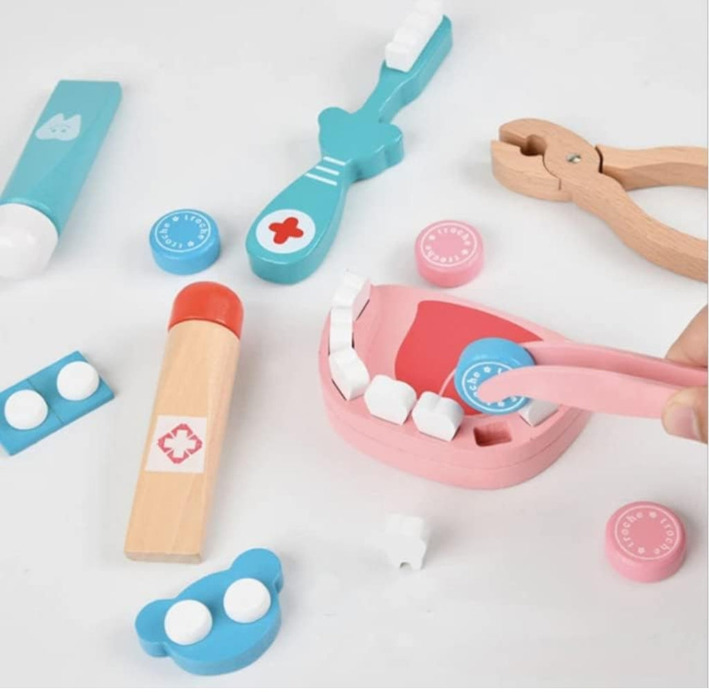 Wooden Doctor and Dentist Pretend Play Set for Kids