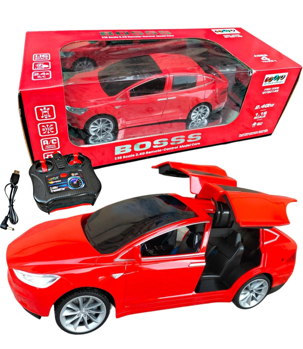 2.4G Remote-Control Model Car with Led Light for Kids Boy (Red)