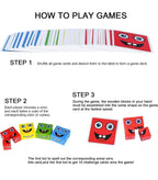 Crazy Face Puzzle Game, Wooden Building Blocks with Expression Cards, Educational Toy for Kids 3+, 16 Blocks and 72 Cards, Metal Box Packing