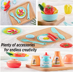 Kitchen Play Set Kids Play Kitchen with Realistic Lights & Sounds Simulation of Spray Play Sink with Running Water Utensils Accessories & Pretend Role Play Toys for Boys Girls