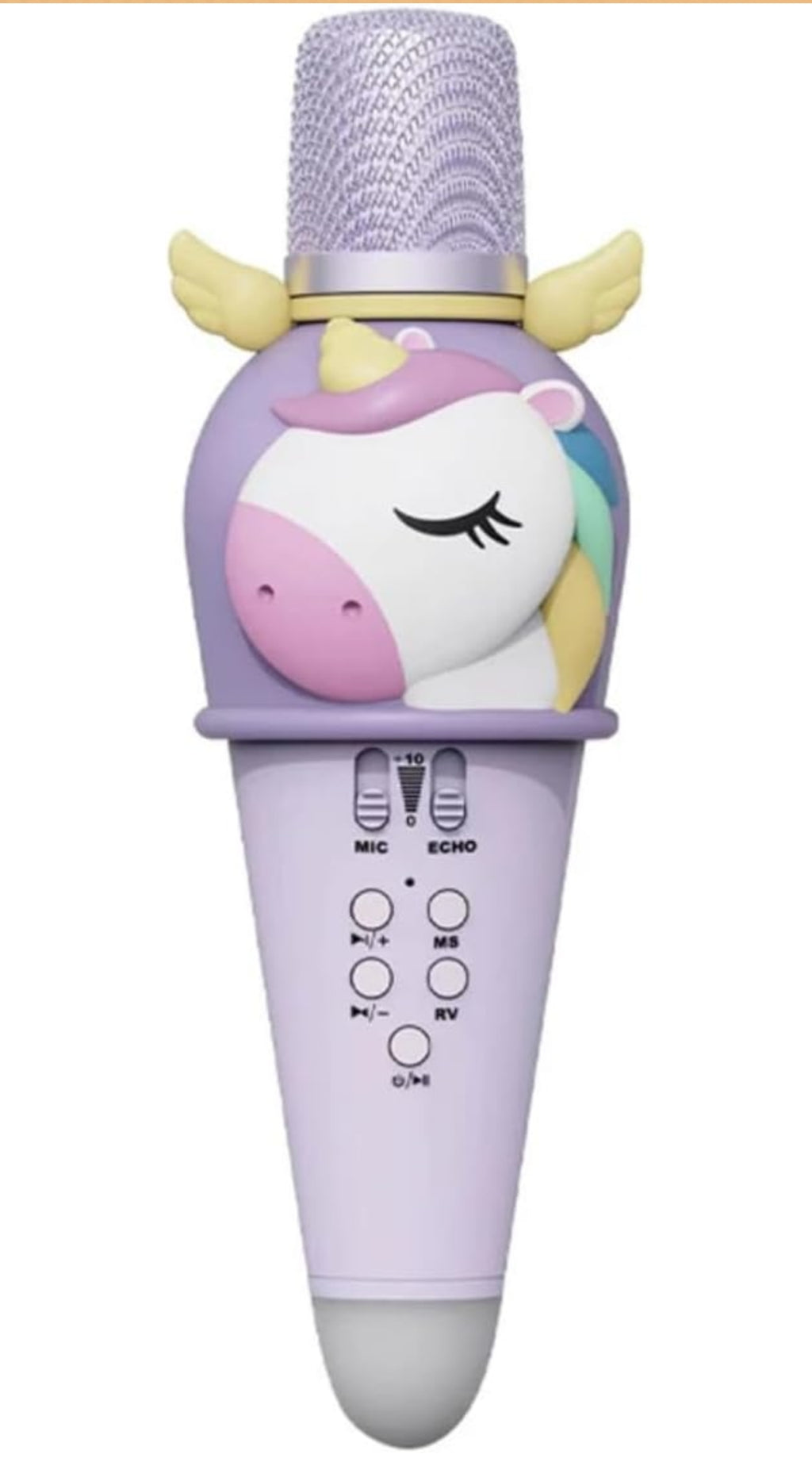 Wireless Unicorn Karaoke Microphone Bluetooth Speaker, Handheld Mic for Kids & Adults, Singing, Party, Gifts (Purple)