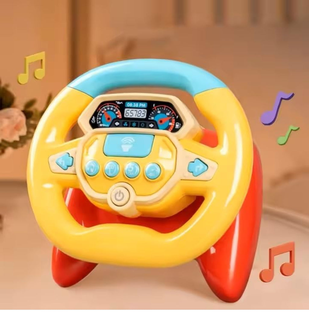 Kids Steering Wheel Toy for Backseat | Light & Music | Fun Gift for Toddlers & Small Kids