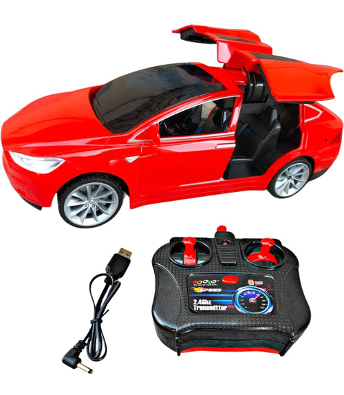 2.4G Remote-Control Model Car with Led Light for Kids Boy (Red)