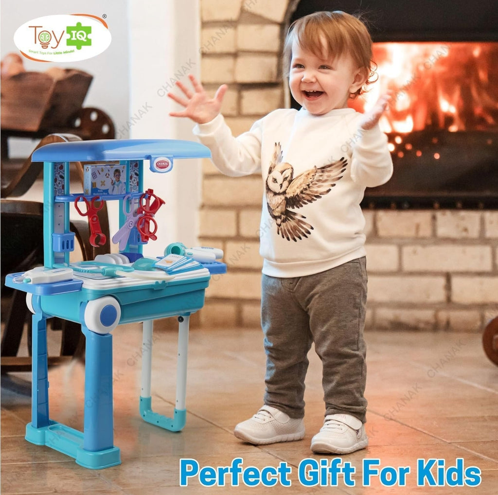 Premium Doctor Set Trolley for Kids with LED Light Instruments, Pretend Play Doctor Set Trolley for Kids Above 3 Years,