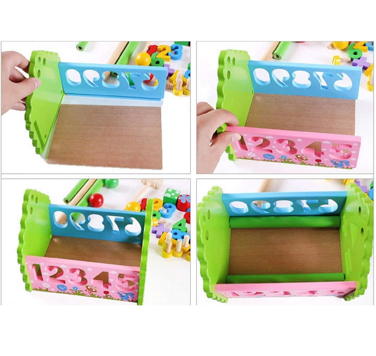 Wood Interactive and Learning House with Stackable Shapes and Numbers , Multicolour, 1 to 7 years old